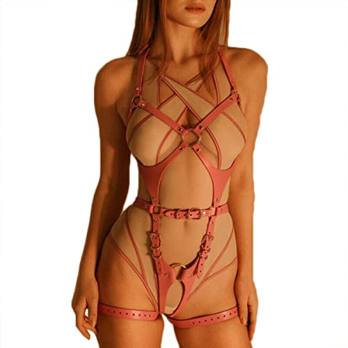 Nbmarls Punk Leather Body Belt Suspenders Lingerie Gothic Garter Belts Skinny Adjustable Waist Belts For Party Women #TOP4