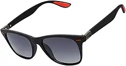 Óculos de Sol Quadrado Polarizado Preto Vermelho Azul Espelhado Modelo Maresias Proteção UV 400 em Acetato Italiano Estilo Moderno