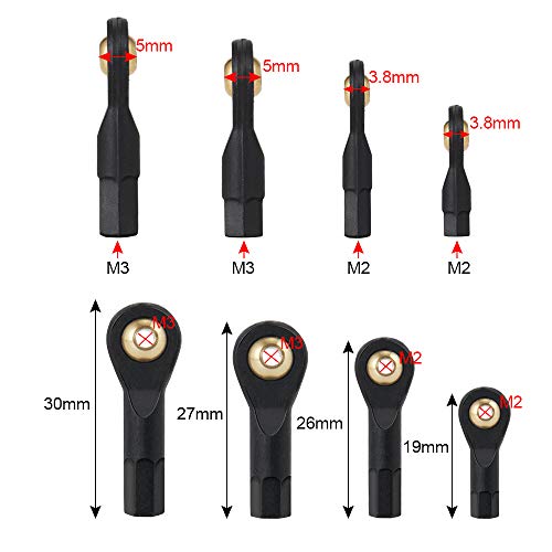 Que-T 10Pcs Ball Head Holder Tie Rod End M2 Ball Joint Linkage For Rc Hobby Model Car Truck Boat (19Mm) #TOP1