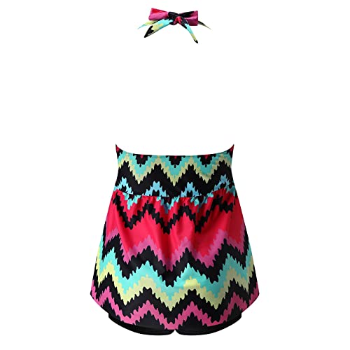 Tankini rose taille M masquant le ventre avec short confortable - 5