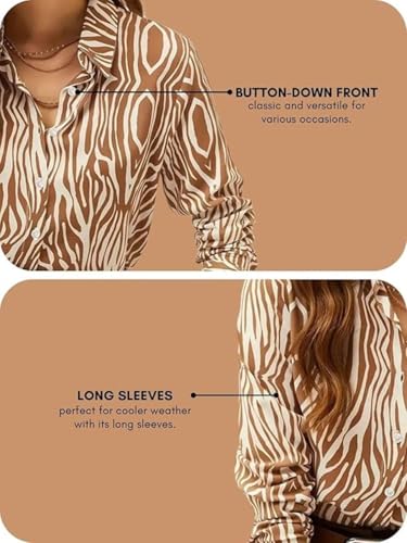 Image of Leriya Fashion Shirt for Women S-3XL | Abstract Printed Crepe Full Sleeve Shirt Collared Silhouette | Office Wear Tops for Women, Western Shirt for Women & Stylish Tops for Women Smart-Casual Styling