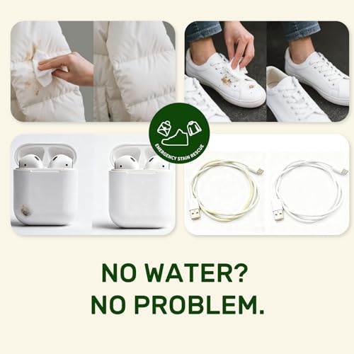 Image of Stain Remover Wipes for Clothes & Fabric, 200 Pack | Instant Clothing Stain Remover, For Shoes, Shirts & Jackets, Individually Wrapped Portable, For Travel & On-the-Go Cleaning