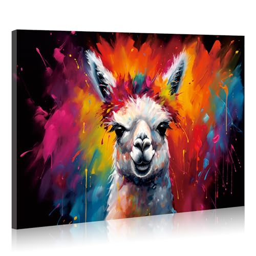 JBER Canvas Painting Wall Art Poster, home decor, suitable for bathroom decor space personalized decoration,60cm x 40cm (Alpaca)