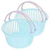 OFFSCH 2 Cestas de Mano, Mini Cesta de Plástico Multifuncional Azul, Tamaño Pequeño, Decoración de Escritorio y Juegos de Simulación, Accesorio para Manualidades y Cosplay, Set 2