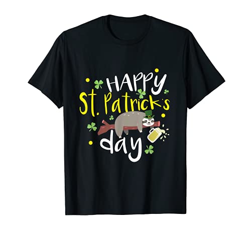 Divertido Perezoso Lovers St Patrick's Day Regalos Hombres Mujeres Camiseta