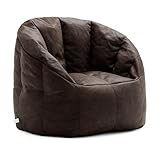 Big Joe Milano Large Bean Bag Chair for Kids, Teens, Adults, Espresso Blazer, Lightweight Seat for Reading Nook and Gaming Vegan Leather, 3.5 foot Refillable