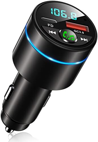 RIWUSI FM Transmitter for Car Bluetooth 5.3, Wireless FM Radio Car Adapter