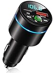 Bluetooth Car Adapter 5.3, Mohard All-Metal PD 30W & QC3.0 18W Fast Car Charger, Wireless FM Radio CarCigarette Lighter FM Transmitter for Car, Noise Cancelling Hands-Free Call Hi-Fi Music, Ring Light