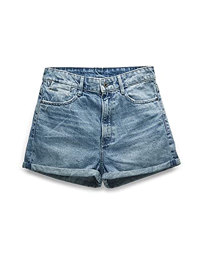 Miniatura 4 de G-Star Raw Tedie Ultra High Shorts, Pantalones Cortos Para Mujer, Sun Faded Ice Fog Destroyed B988-C275, 29w
