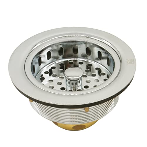 Westbrass A214-05 3-1/2" Post Style Large Kitchen Sink Basket Strainer, Polished Nickel by Westbrass - Used condition - US$49.57
