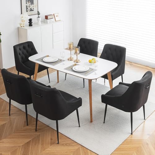 Lonxiu Juego De 6 Sillas De Comedor, Sillas De Comedor Modernas, Con Asiento Acolchado Y Respaldo Ergonómico Con Patas Metálicas Para Cocina Salón Restaurante Negro Lonxiu Juego De 6 Sillas De Comedor, Sillas De Comedor Modernas, Con Asiento Acolchado Y Respaldo Ergonómico Con Patas Metálicas Para Cocina Salón Restaurante Negro