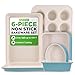 6-Pcs Kitchen Oven Baking Pans - Non-Stick Baking Sheets Set, Attractive Green pans  & White Inside Pan, Quality Kitchenware For Cooking & Baking Cake Loaf, Muffins & More - NutriChef NCBK6CT5