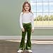 Toddler Girls Velvet Flare Sweatpants - Stretchy Casual Elastic High Waisted Bell Bottom Workout Dance Pants for 0-8 Years
