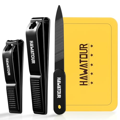 Coupe-ongles pour ongles épais kit HAWATOUR 3 pièces avec lime noir