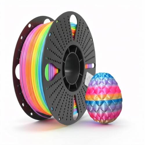 Rainbow Silk PLA Filament 1.75mm 1kg, ±0.02mm Accuracy, Multicolor 3D Printer Filament