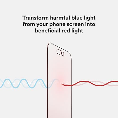 Image of BodyGuardz Red Light Converter Screen Protector - Passive Red Light Therapy for Face - Promotes Better Sleep, Healthier Skin, Reduced Eye Strain - 9H Tempered Glass, Easy Install (Phone 14 Pro)