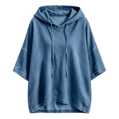 FPMLUXLL Womens Casual Hoodie Fall 3/4 Sleeve Oversized Pullover Sweatshirt - image 7