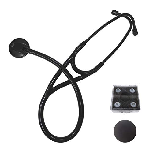 SCIAN Zinc Alloy Premium Single Head Stethoscope Kit for Med Students Doctors Nurses Professional Pediatric Medical Cardiology Home Use, Gift Stethoscope Full Black