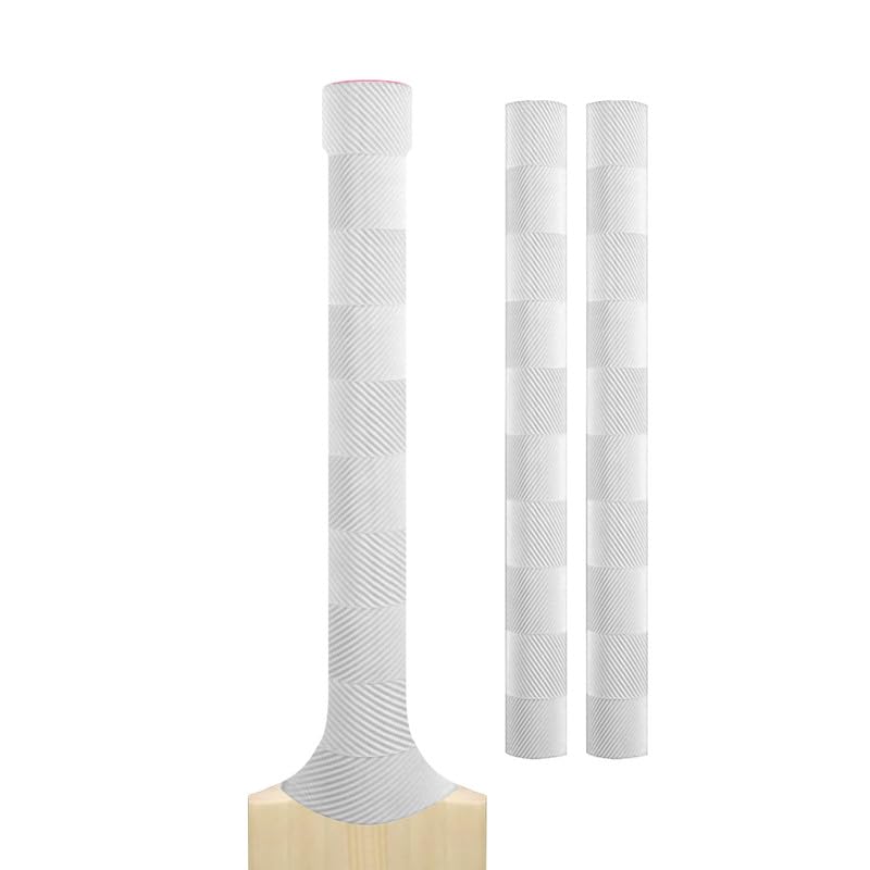 Cricket Bat Grips โ Premium Rubber Cricket Bat Grip Tape for Maximum Hold & Shock Absorption (2, White, Chevron)