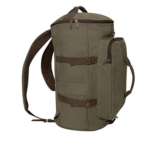 Rothco Convertible Canvas Duffle Backpack – Outdoor Camping Weekend Travel Bag 30L