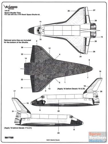 Warbird Decals Sprue Brothers 1:144 - Space Shuttle Tiles (REV kit), WBD14404