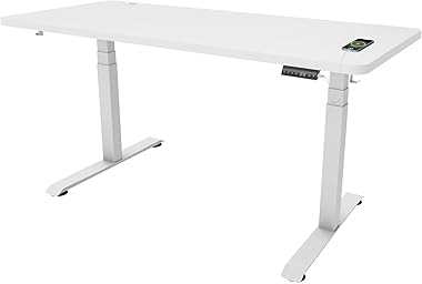 Flamaker Schreibtisch Höhenverstellbar Elektrisch 180 x 80 Höhenverstellbarer Schreibtisch Tischgestell 74-133cm mit 3-Fach-T