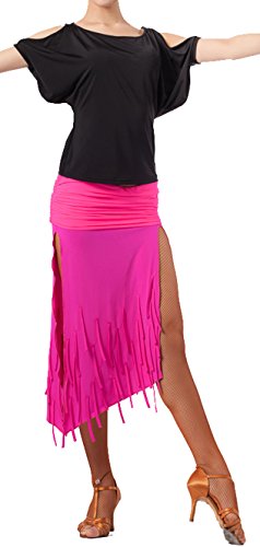 Women's Latin Ballroom Salsa Tango Practice Dance Top Black (S)