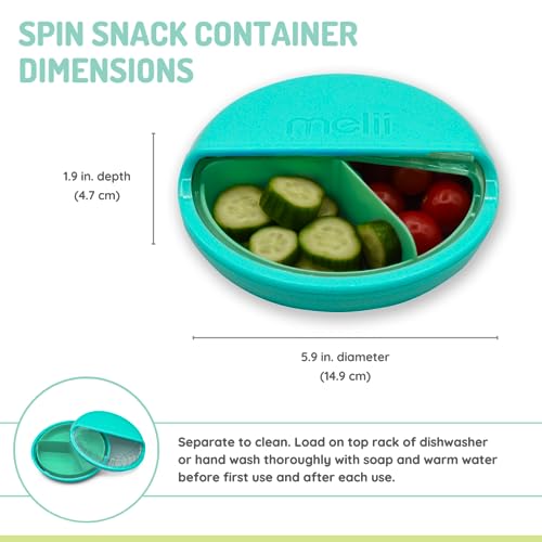 melii Spin Snack Container - BPA-Free, Dishwasher Safe Snack Container for On...