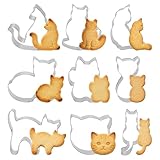 9 Pezzi Formine per Biscotti Gatti, Tagliabiscotti Gatti Acciaio Inossidabile, DIY Stampo Keksausstecher Gatti, Formine Biscotti Animali, Stampini per Biscotti per Biscotti, Torte e Decorazioni