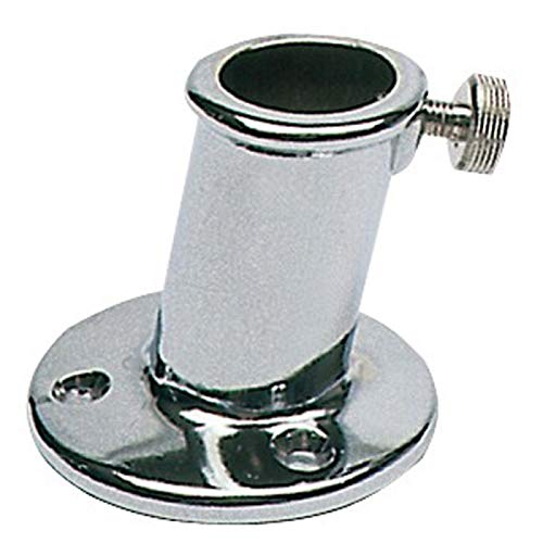 Base pour mât pavillon Laiton chromé Ø 25 mm embase fixation pont yacht