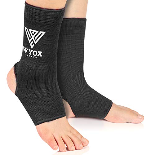 Wyox Ankle Wraps Support Boxing Gear For Men Women Muay Thai Ankle Support Kickboxing Wraps Gym Ankle Support (Pair) (Black, L/Xl (Women 7.0-10.5/ Men 6.0-9.5)) #TOP3