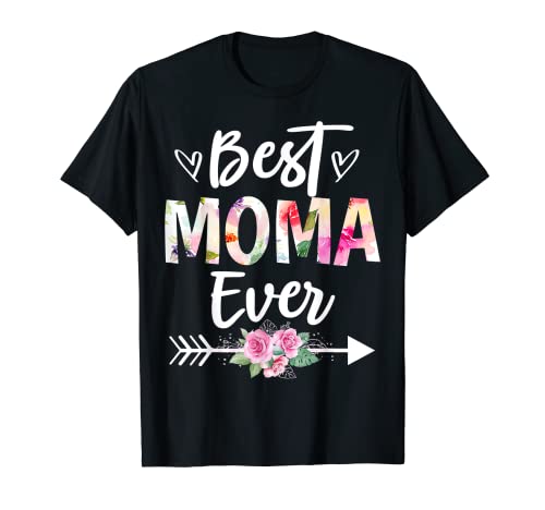 Grandma Gifts Best Moma Ever Mother's Day Flower Women Camiseta
