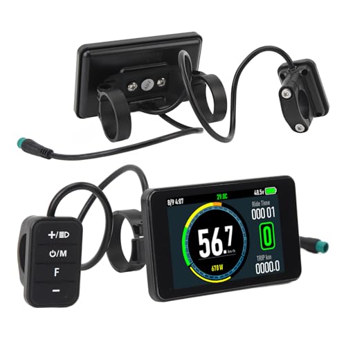 電動自転車 LCD ディスプレイメーター T8、24V 36V 48V 52V 60V 72V E バイクコンピュータディスプレイメーターコントロールパネル、防水カラフルスクリーンバイクスピードメーター、E バイクディスプレイ交??換