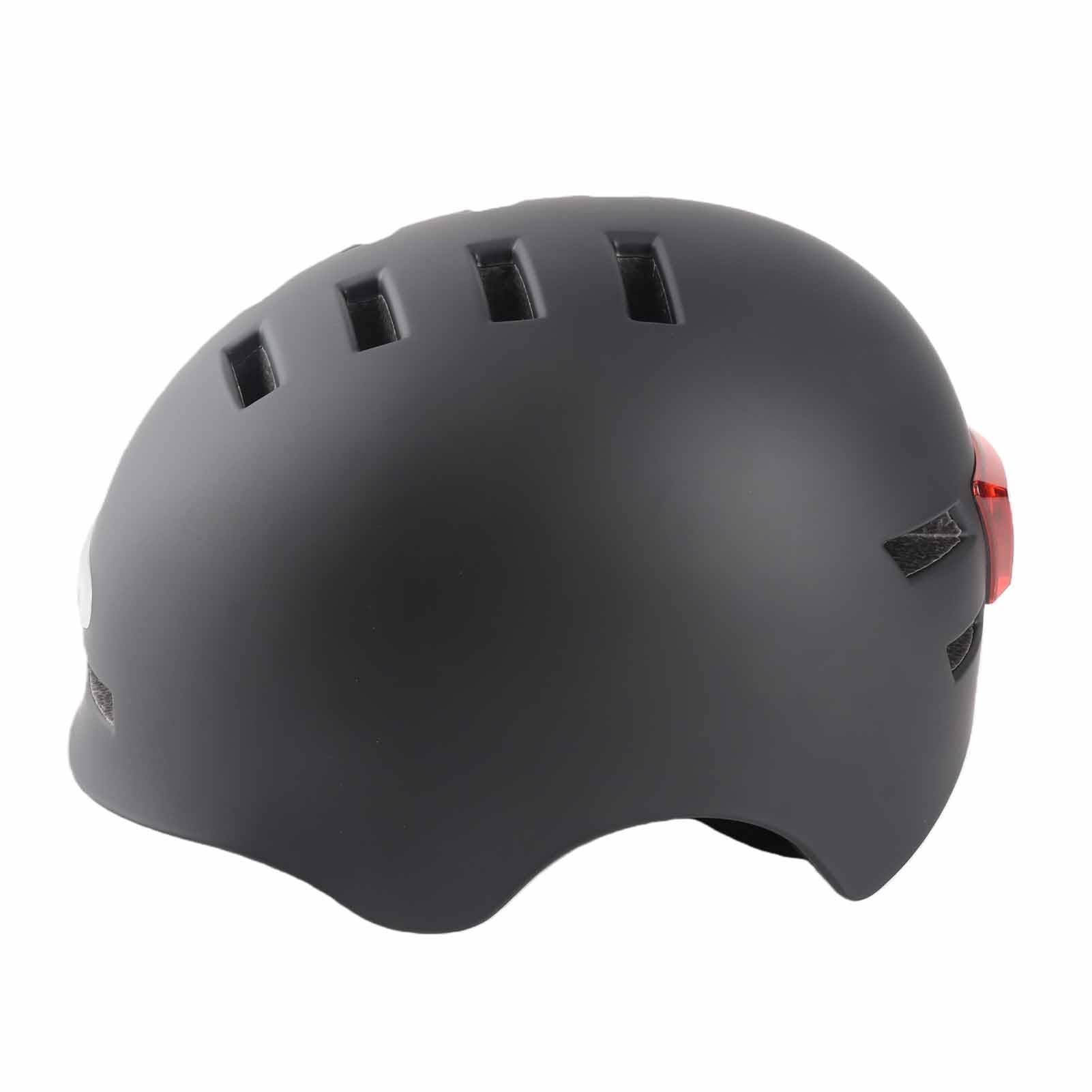 Keenso Casco da Bici con Luce LED Ricaricabile USB PC Shell EPS Liner Casco da Ciclismo con 12 Prese d'aria 750mAh Taglia M Regolabile per Guida Notturna Scooter Adulti (BLACK #39)