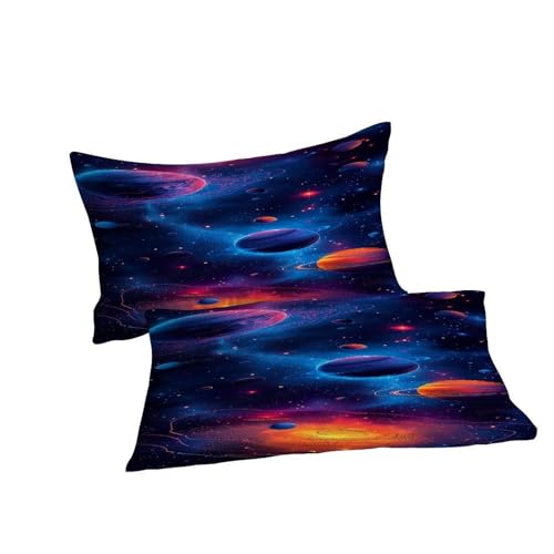 Parure de lit microfibre de qualité supérieure au motif imprimé de galaxies - 7