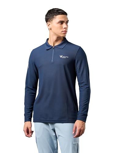 Image of TECHNOSPORT Men's Slim Fit Full Sleeve Polo T-Shirt with Collar, MATPIQ Quick Dry Moisture Wicking Polo Tee for Gym Sports Golf and Casual Wear