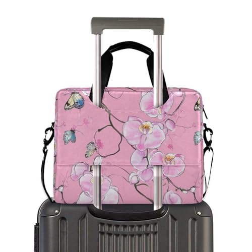 Funda para portátil 15.6 pulgadas con correa rosa floral miniatura 4
