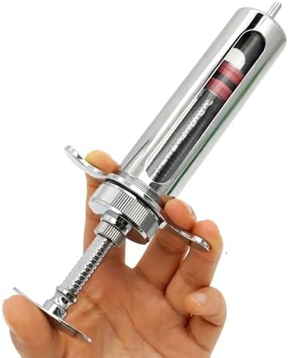 30cc Stainless Steel Injector Reusable Metal Syringe 30ml glass Hypodermic Veterinary Animal Syringe Livestock Pig Cattle Sheep Feeder with locking screws