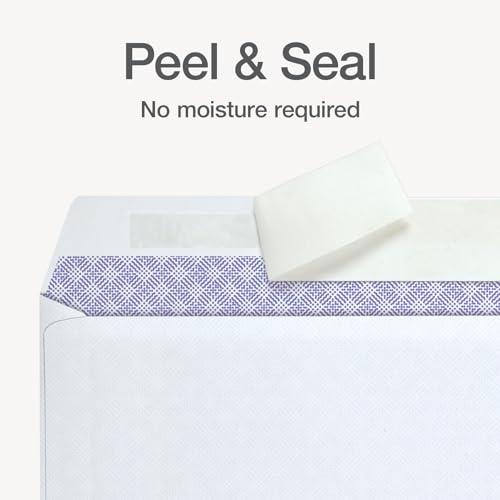 Oxford Envelopes, #10 Business Size, Security Tint, Peel & Seal Closure, 24 lb White Paper, Privacy Protection for Checks & Invoices, 500-Pack for Office or Home Mailing image 3