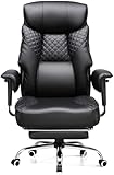 GTRACING Big and Tall Office Chair 400LBS Wide Ergonomic Gaming Chair with Deluxe Embossing Designed Leather with Foot Rest,150°Reclining Adjustable Soft Armrests Pocket Spring Back Support and Pillow