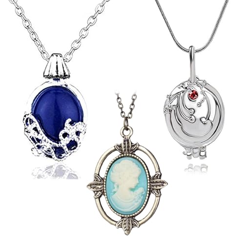 UoYu The Vampire Daywalking Katherine Sapphire Crystal Collane Elena Gilbert Apertura Verbain Locket Ciondolo Bronzo Testa di Pietra Charm Collana con Adesivi 23 pezzi