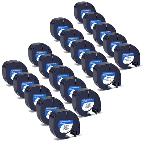 91331 �z���C�g�v���X�`�b�N���x���e�[�v DYMO LetraTag���x�����[�J�[���t�B���Ή� 12mm x 4m (1/2�C���` x 13�t�B�[�g) ���x���[���g���^�OLT100H LT100T QX50�p