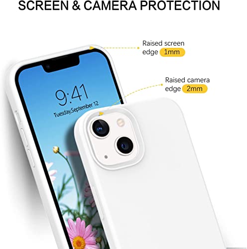 Image of DIZORO Silicone Back Case for iPhone 14 Plus, Soft-Touch Phone Microfiber Silicone Back Cover for iPhone 14 Plus-White