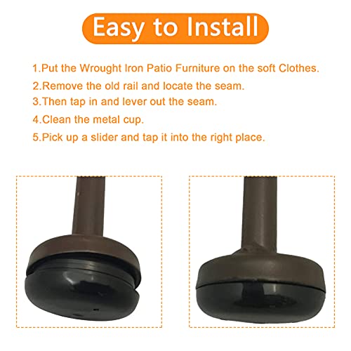 Appliancemates 1-1/2" Wrought Iron Patio Furniture Feet Glides,32 Pcs Plastic Outdoor Patio Furniture Feet Protectors Protecting Floor Surfaces From Scratches(Black) #TOP5