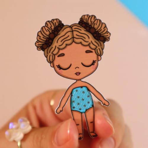 Image of Titu Ki Baatein Paper Doll Nola in a Box DIY Mini Matchbox Dollhouse Craft Kit for Kids, Cut and Paste Activity with Accessories