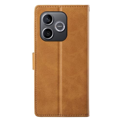 Image of Compatible Phone Case for Honor 600 Lite 5G Stand Wallet Texture PU Leather Flip Phone Cover with Wrist Strap - Yellow