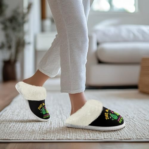 Women's Fuzzy Slippers Cozy Soft Indoor House Shoes with Anti-Skid Sole, Memory Foam Slippers Mens Slip On Shoes4