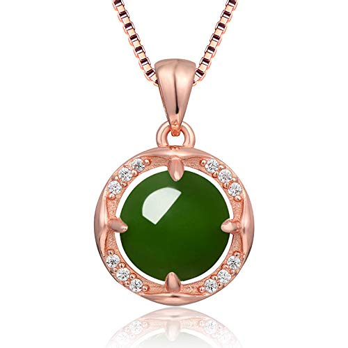 Pendentif en jaspe de jade de Hetian naturel en argent S925 pour femme