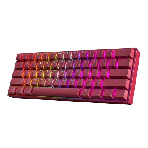 Image of HK GAMING GK61 60% v3 | Hotswap Mechanical Gaming Keyboard | 61 Keys Multi Color RGB LED Backlit for PC /Mac Gamer | US Layout (Pink, Gateron Optical Red)