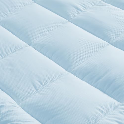 Great Bay Home Twin Cooling Mattress Topper. Thick, Elastic Corner Mattress Pad. Ultra-Soft Cooling